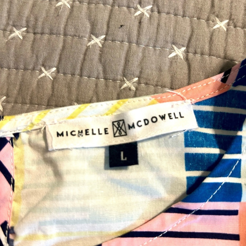 Michelle McDowell Printed Tank with Ruffles Size L Cotton Blend - Picture 3 of 5